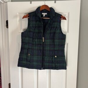 Charter Club Green and Blue Plaid Vest